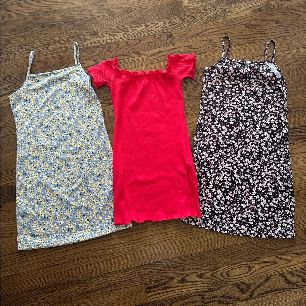 Girl’s Floral and Red Dress Trio size 9